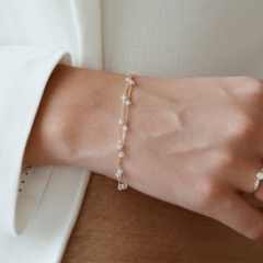 Pulseira duas voltas em ouro 18k com cristais (240) - comprar online