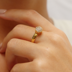 Anel chuveiro em ouro 18k com zircônia (210) - comprar online