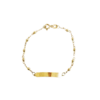 Pulseira infantil com bolinhas e plaquinha em ouro 18k (100)