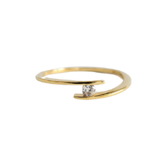 Anel solitário em ouro 18k com zircônia (145)