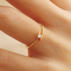 Anel solitário em ouro 18k com zircônia (145) - comprar online