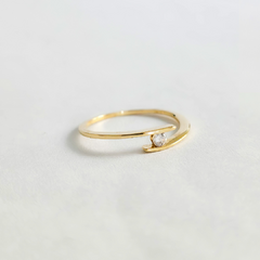 Anel solitário em ouro 18k com zircônia (145) - Joalheria Exata
