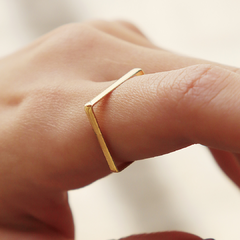 Anel quadrado em ouro 18k (195) - comprar online