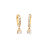 Brinco argola em prata 925 com banho de ouro 18k e zircônias transparentes