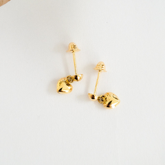 Brinco infantil coração em ouro 18k (065) - comprar online
