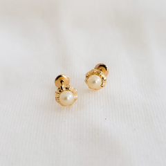 Brinco infantil em ouro 18k com pérola (050) - comprar online