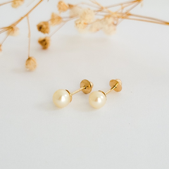 Brinco infantil em ouro 18k com pérola 3,5mm (040) - comprar online