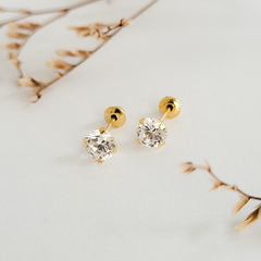 Brinco infantil em ouro 18k com zircônia (0,40) na internet