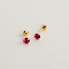 Brinco infantil em ouro 18k com zircônia (0,25) - comprar online