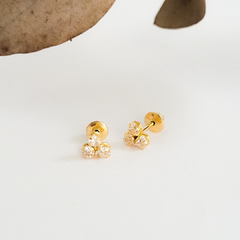 Brinco infantil em ouro 18k com zircônia (060) - comprar online