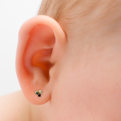 Brinco infantil em ouro 18k com zircônia (060) - Joalheria Exata