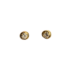 Brinco infantil em ouro 18k com zircônia (055)