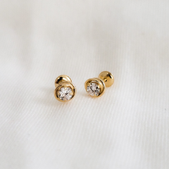 Brinco infantil em ouro 18k com zircônia (055) na internet