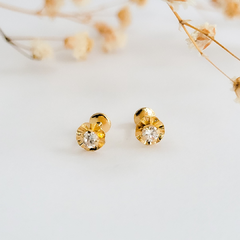 Brinco infantil em ouro 18k com zircônia (050) - comprar online
