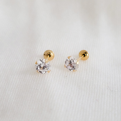 Brinco infantil em ouro 18k com zircônia (0,40) - comprar online