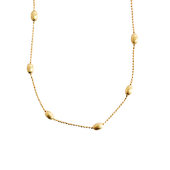 Colar sementes em prata 925 com banho de ouro 18k