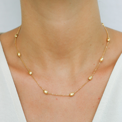 Colar sementes em prata 925 com banho de ouro 18k - comprar online