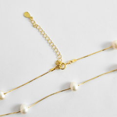 Colar sementes em prata 925 com banho de ouro 18k e pérolas - loja online