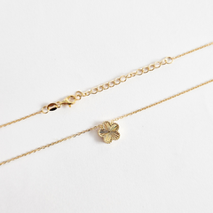 Colar flor em prata 925 com banho de ouro 18k - loja online