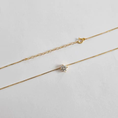 Colar ponto de luz em prata 925 com banho de ouro 18k e zircônia transparente - loja online