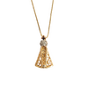 Colar Nossa Sra. Aparecida em prata 925 com banho de ouro 18k e zircônias transparentes