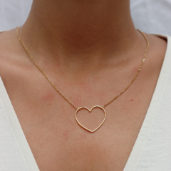 Colar elo português com coração em ouro 18k (360) - comprar online
