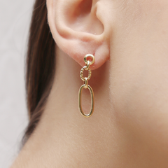 Brinco longo elos em ouro 18k (230) - comprar online