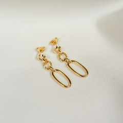 Brinco longo elos em ouro 18k (230) na internet