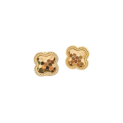 Brinco trevo em prata 925 com banho de ouro 18k - comprar online