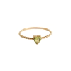 Anel coração em ouro 18k com zircônia verde (100)