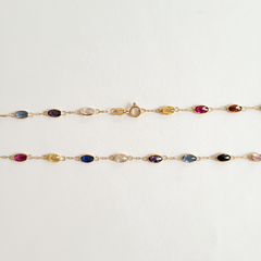 Colar com pedras em ouro 18k com zircônias coloridas (410) na internet