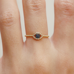 Anel olho grego em ouro 18k com zircônias coloridas (110) - comprar online