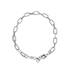 Pulseira em prata 925 com ródio e zircônia
