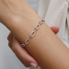 Pulseira em prata 925 com ródio e zircônia - comprar online