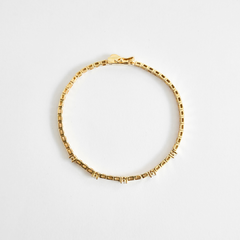 Pulseira riviera em prata 925 com banho de ouro 18k e zircônias transparentes na internet