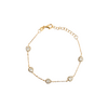Pulseira gotas em prata 925 com banho de ouro 18k e zircônias transparentes