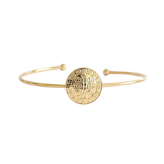 Bracelete São Bento em prata 925 com banho de ouro 18k
