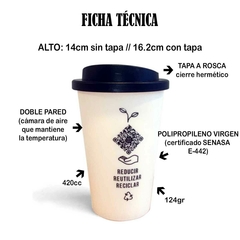 VASO CON TAPA TERMICO REUTILIZABLE LUGGIANI - Tienda Central de Café | Luggiani