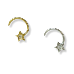 Nostril estrela ouro 18k.