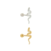 Piercing micro reto cobra lisa ouro 18k