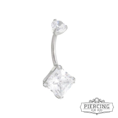 Piercing Umbigo zirconia quadrada G - comprar online