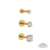 Labret zircônia titânio pvd dourado.
