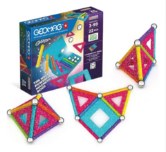 Juego Bloques Magneticos 22 Piezas En Caja Geomag Color Glitter