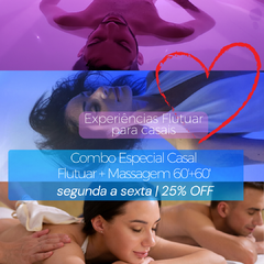 Combo Especial Casal Flutuar + Massagem 60'+60' | segunda a sexta (exceto feriados) | Experiências para casais - comprar online