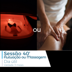 Sessão Quick 40' | Flutuação ou Massagem | dia útil | Val. 3 meses - comprar online