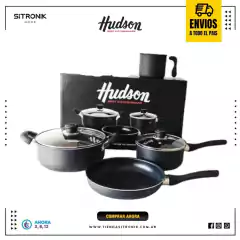 Set Juego Ollas Hudson Teflon Antiadherente Jarro 6pz