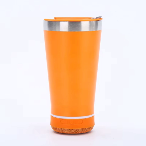 Vaso Parlante Térmico Acero Inoxidable Tapa Abridor Naranja - comprar online