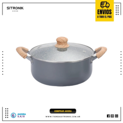 Cacerola Ceramica Hudson Granito Gris 24Cm