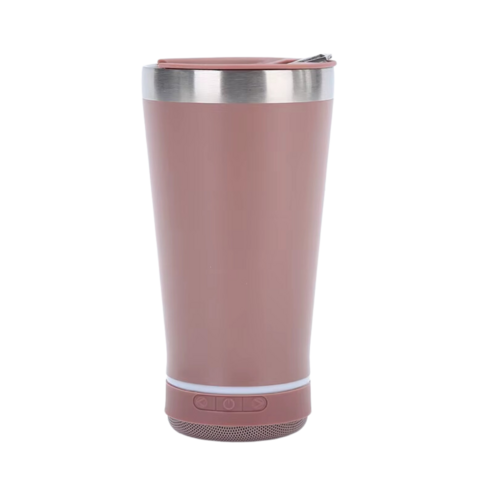 Vaso Parlante Térmico Acero Inoxidable Tapa Abridor Salmon - comprar online