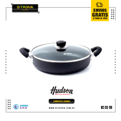 Arrocera Hudson 28cm negra con tapa de Vidrio